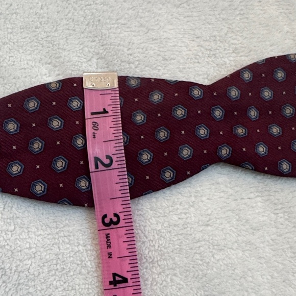 Classic Burgundy Polka Dot Silk Bow Tie by Beau Ties Ltd of Vermont - Picture 3 of 6